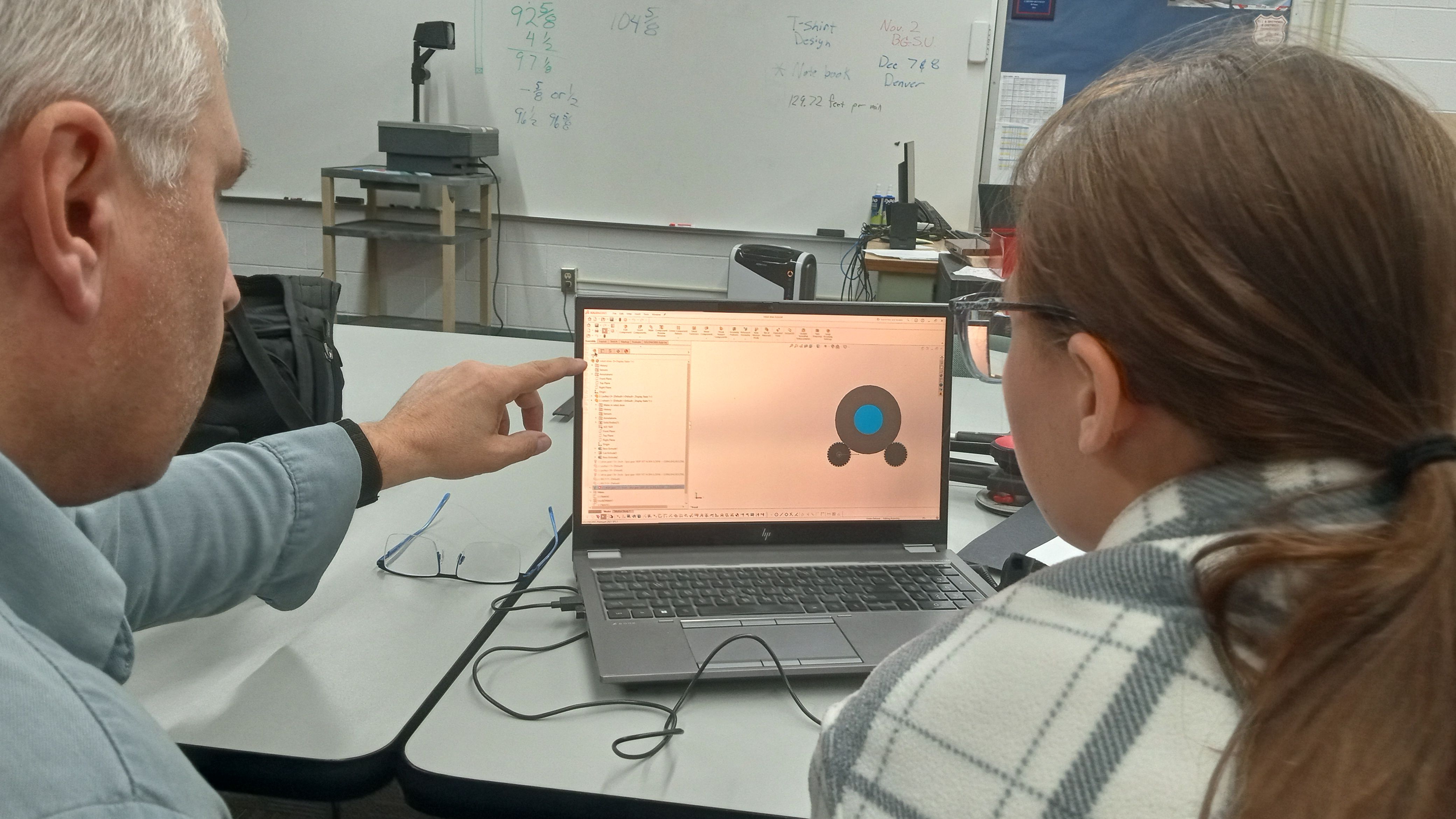 layla working on making gears